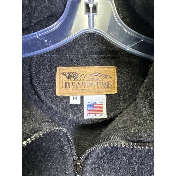 VTGBear Ridge Outfitters‎ Sweater Jacket M Wool Blend Fleece Gray Made USA Cozy - Picture 3 of 6